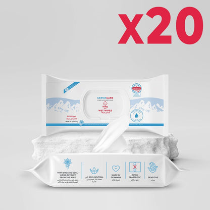 Baby Wet Wipes Set | 20 x 60 Sheets - GermaCare UAE